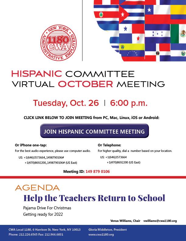 Hispanic Committee Virtual Oct  2021